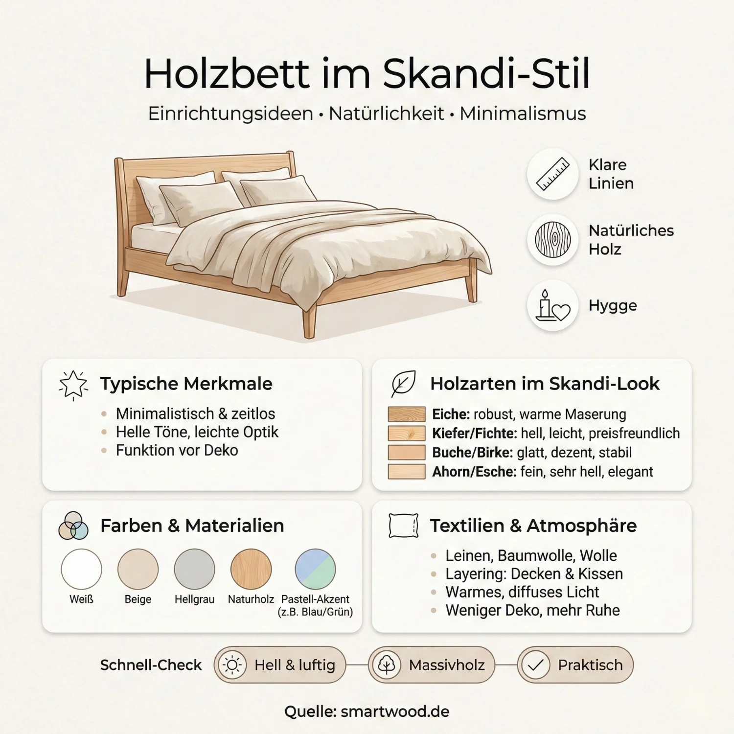 Holzbett im Scandi-Stil - Dein Guide für Schlafzimmer-Einrichtungsideen