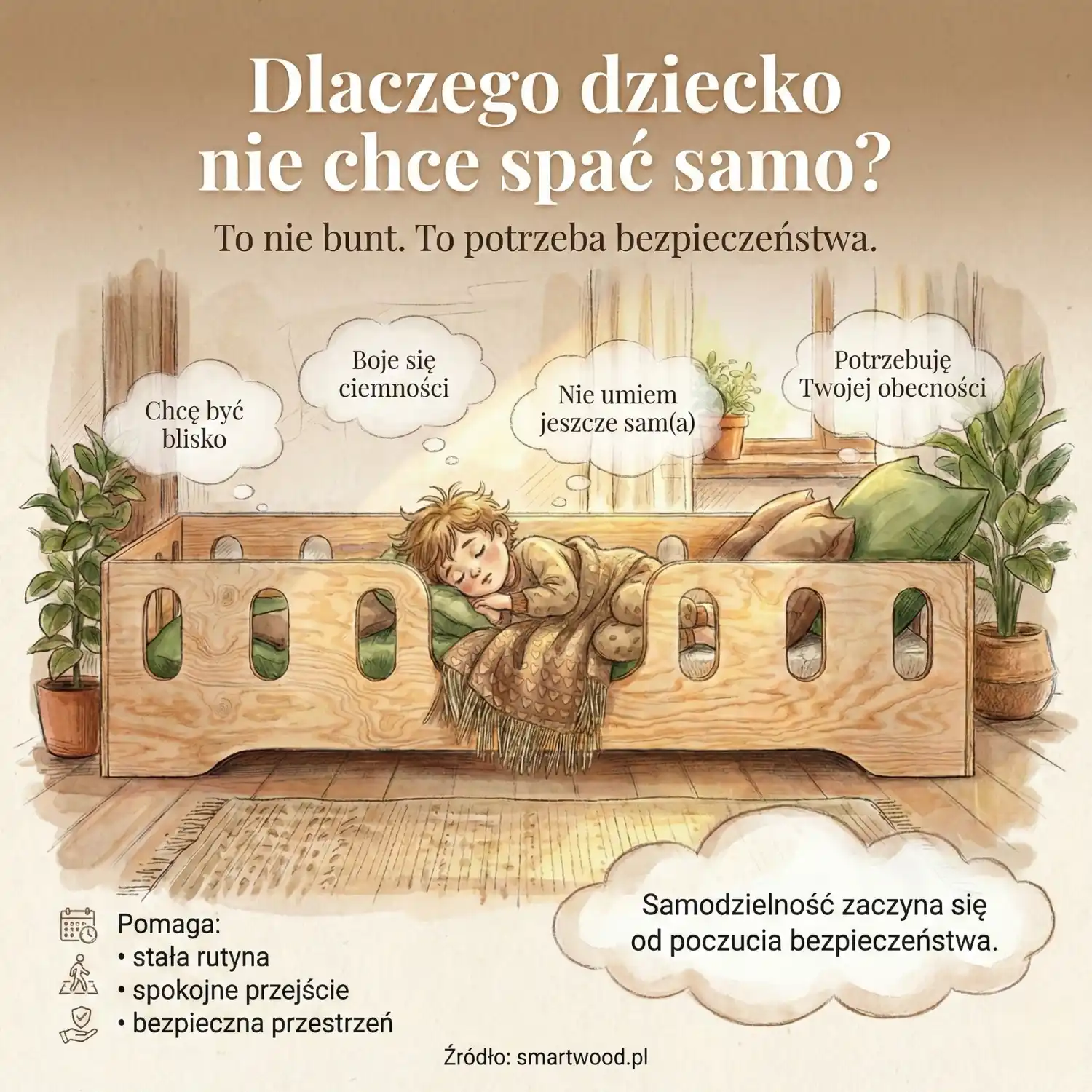 Dlaczego dziecko nie chce spać samo? Przyczyny i jak pomóc