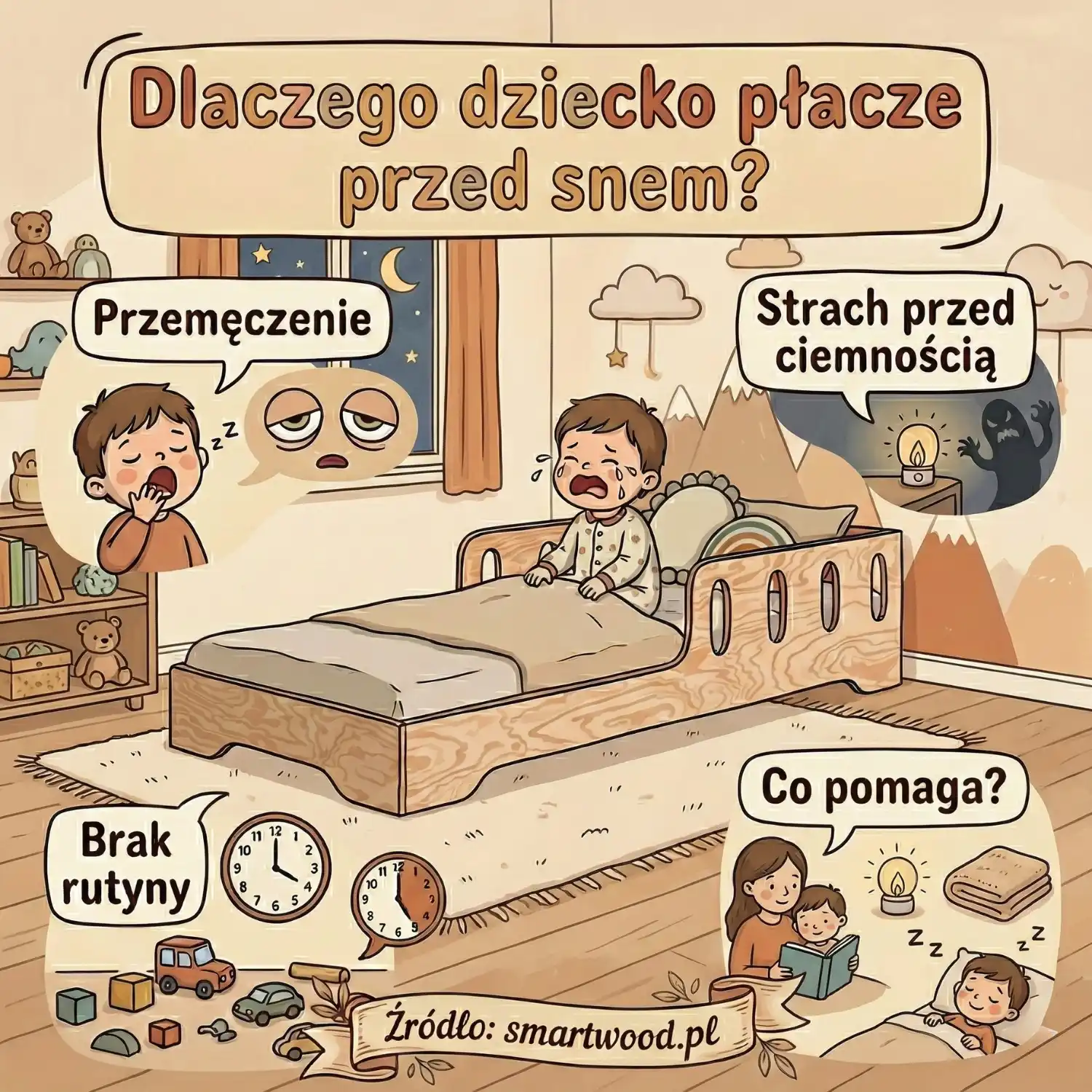 Dlaczego dziecko płacze przed snem? Przyczyny i jak pomóc?