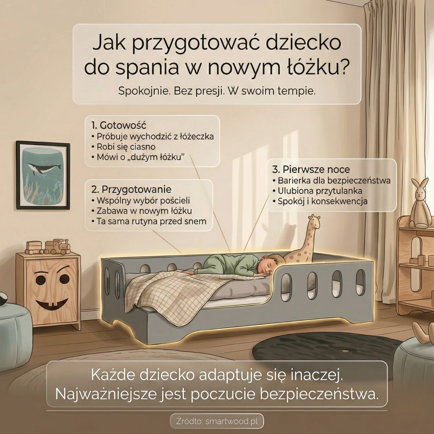 Jak przygotować dziecko do spania w nowym łóżku? Praktyczne wskazówki