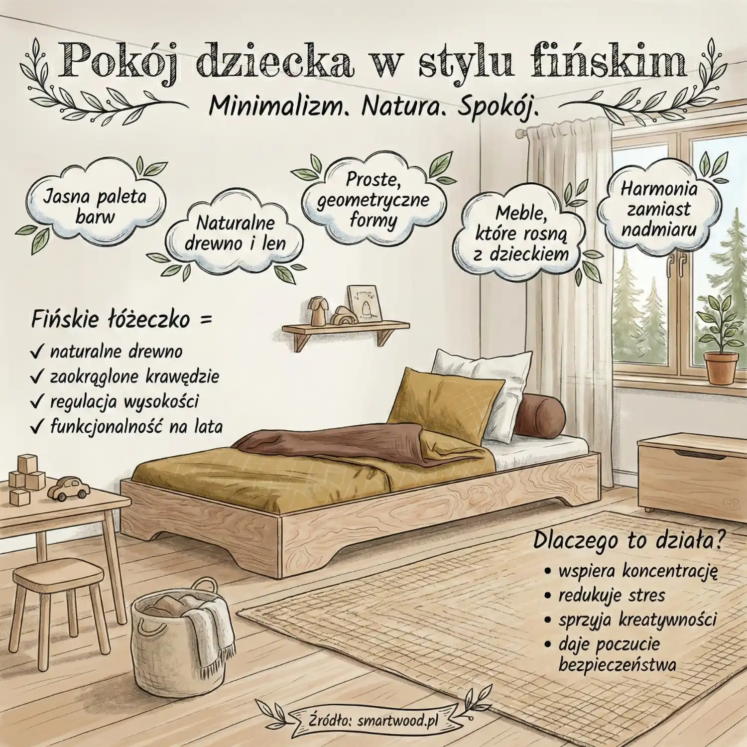 Jak urządzić pokoik dla dziecka i wybrać łóżeczko dziecięce w stylu Fińskim?