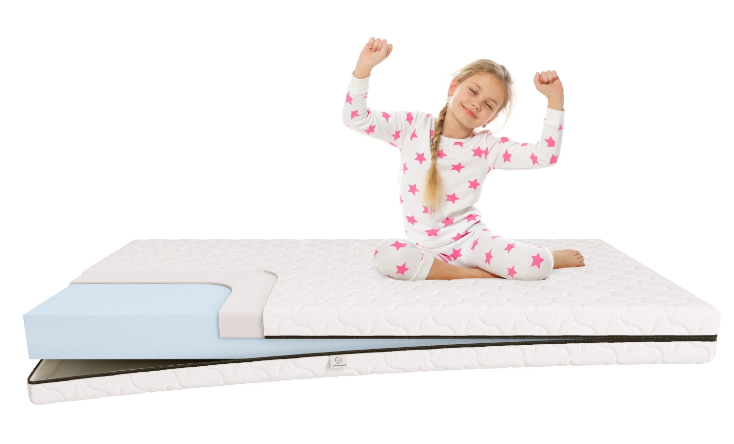 Zestaw Materac piankowy 12 cm i Prześcieradło dla dziecka Średnia twardość (H2)